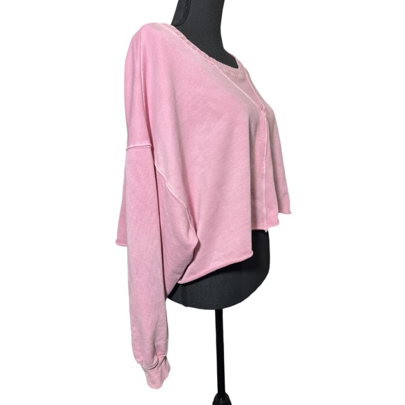 Peach Love Slouchy Cropped Sweatshirt size Small - Picture 4 of 6